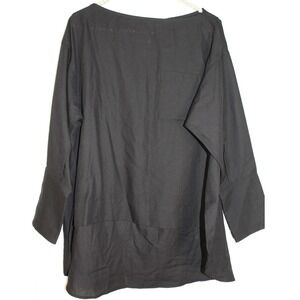 NWT Moussy Black Boat Neck High Low Lagonlook Blouse Size Free (XS to Medium)